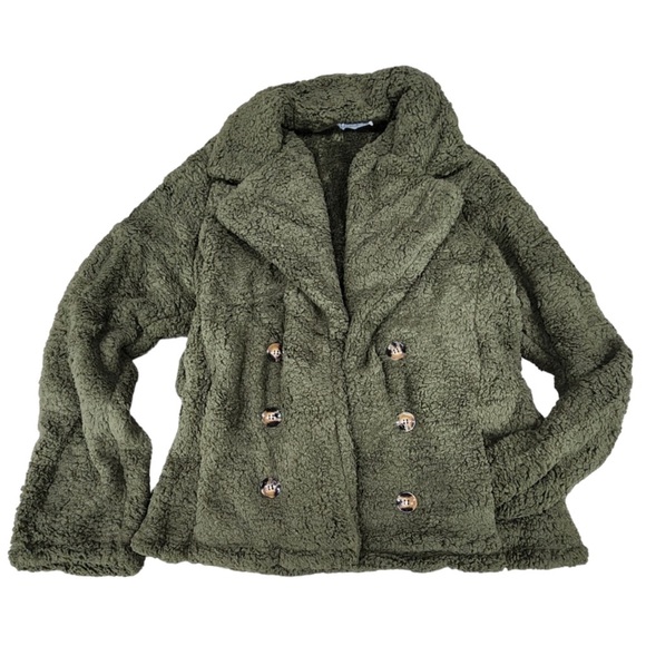 Miss Sparkling Ultra Soft Sherpa Jacket In Olive. NWT! Sz 2X - Picture 5 of 10